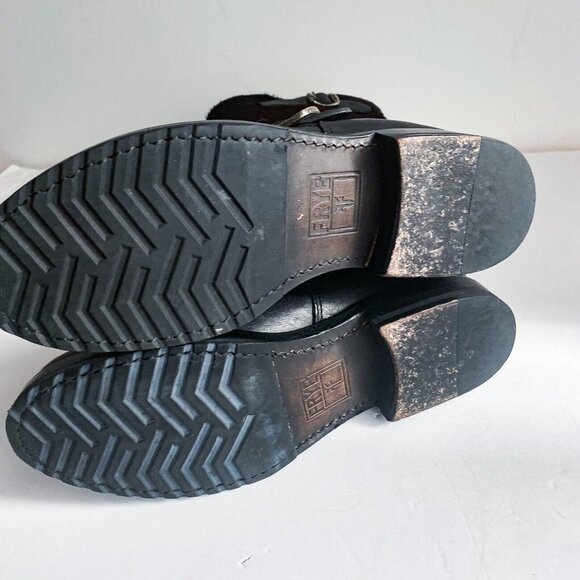 Frye Black Leather Cow skin Mid Calf Boots 6.5B Mexico - Picture 8 of 8